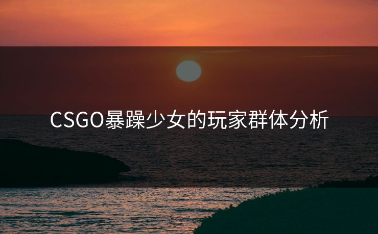 CSGO暴躁少女的玩家群体分析